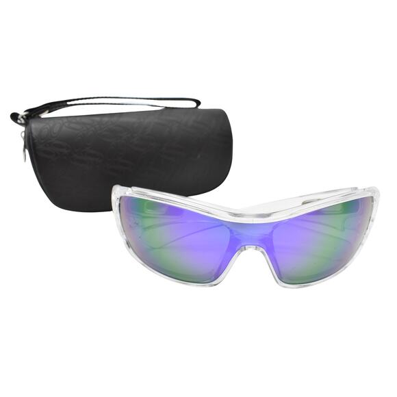 Oakley Antix Clear Frames / Purple Sunglasses - LENSES FAIR/FRAMES GOOD - READ - Picture 1 of 13